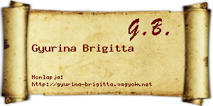 Gyurina Brigitta névjegykártya